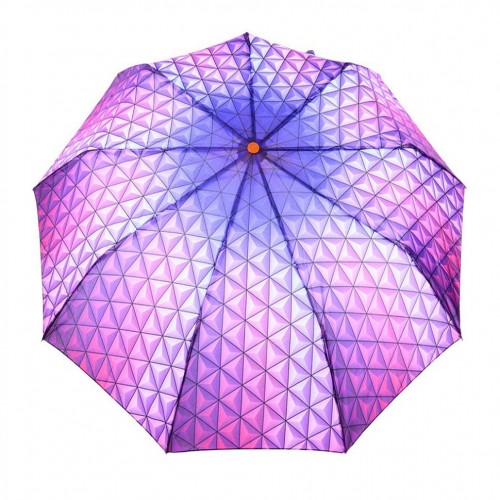 Зонт женский 3 сложения автомат "3D голография" 9 спиц