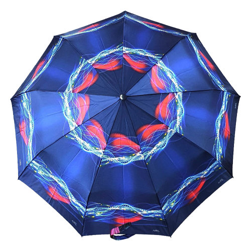 Зонт женский 3 сложения полуавтомат " Калейдоскоп " 9 спиц