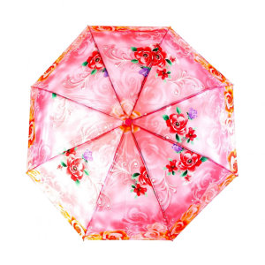 Зонт женский 3 сложения полуавтомат " Цветной " َполиэстер 8 спиц