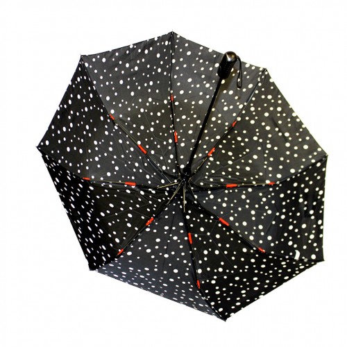 Зонт женский 3 сложения полуавтомат "Горох" цветной 8 спиц 